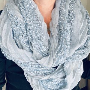 Collection 18 Scarf Blue Sequin Infinity NWT